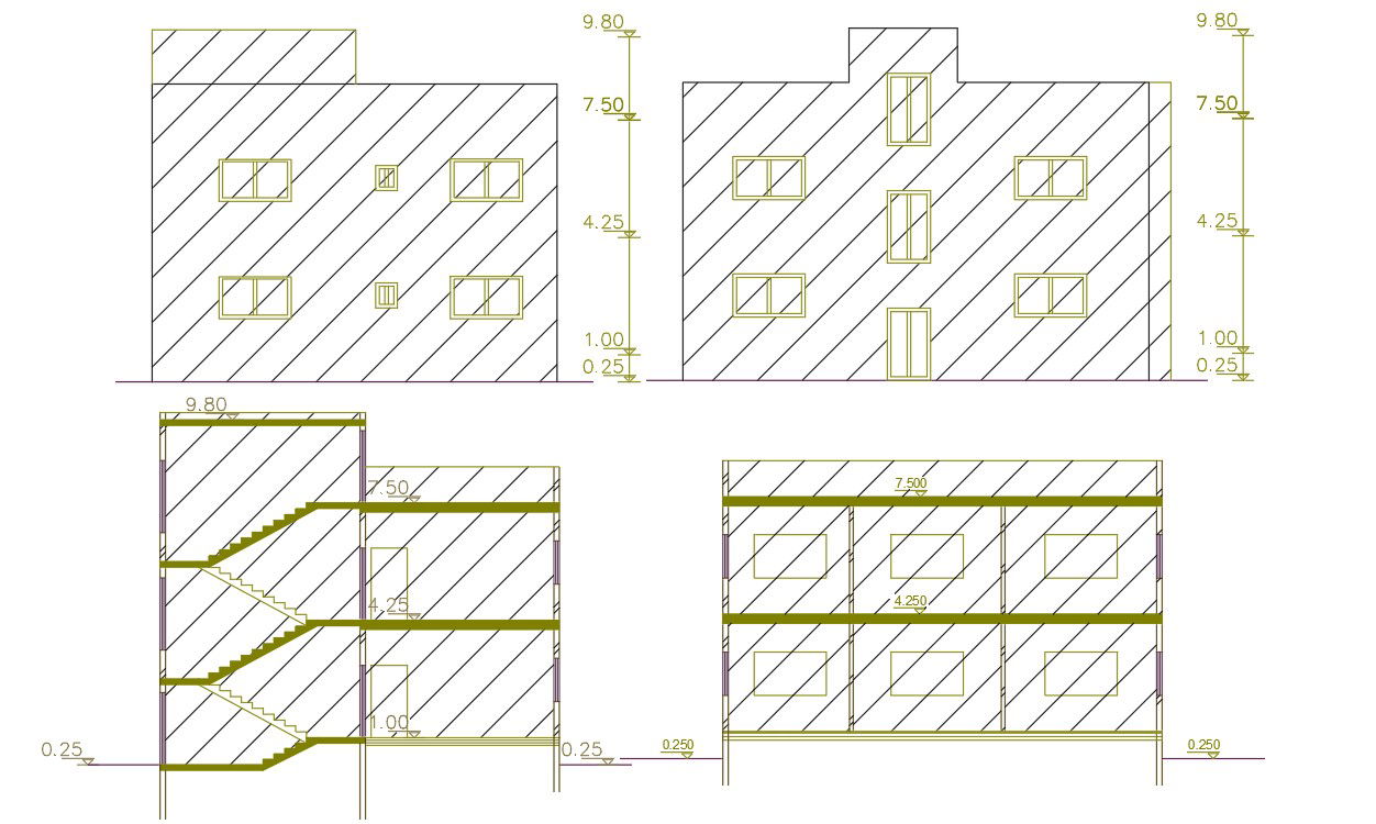 1350 Sq Ft House Building Design CAD File