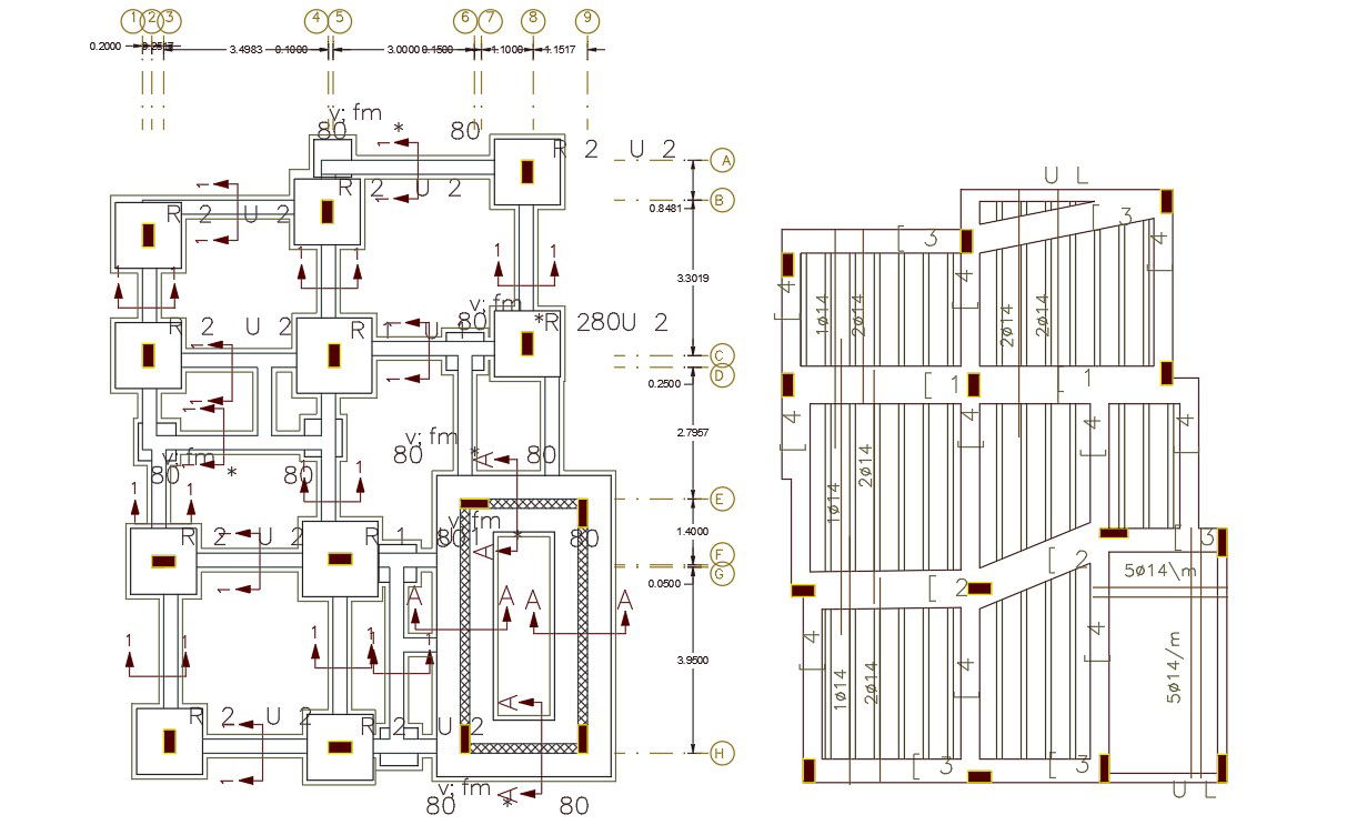 135 Square Yard House Construction Drawing
