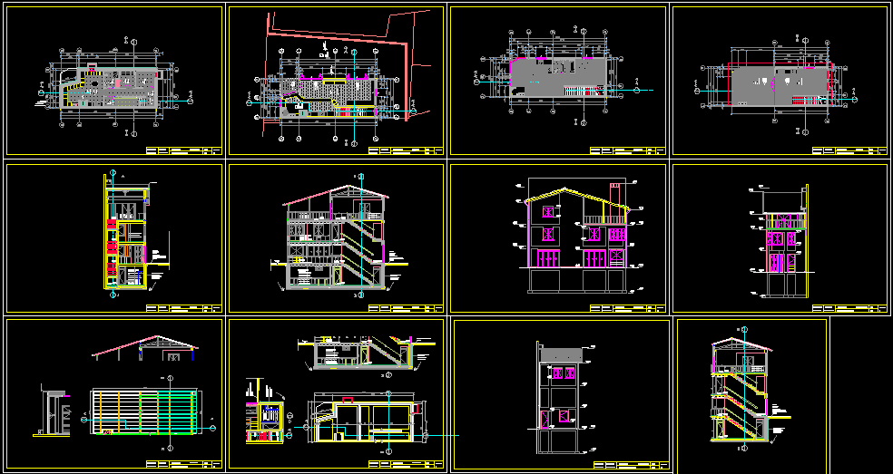 Modern Coffee Bar Design CAD Drawing with Plans and Elevations