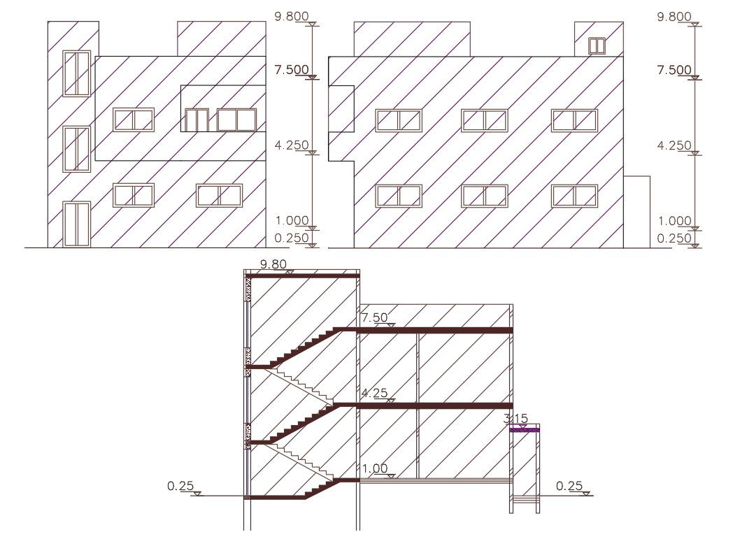 1385 Square Feet House Building Design DWG File