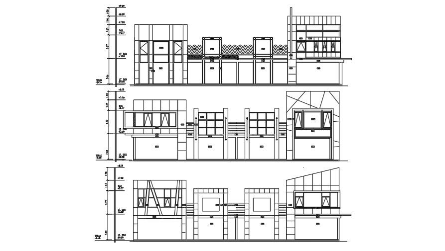 138’x105’ girls primary to middle school bathroom elevation and section view