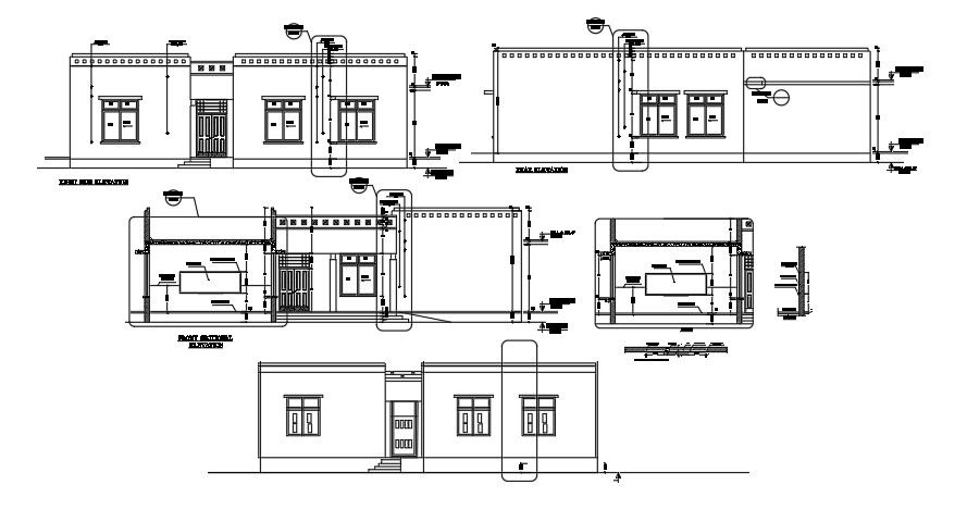 138’x105’ girls primary to middle school building elevation views
