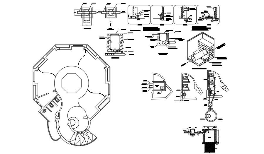 138’x105’ girls primary to middle school sanitary hardware detail drawings
