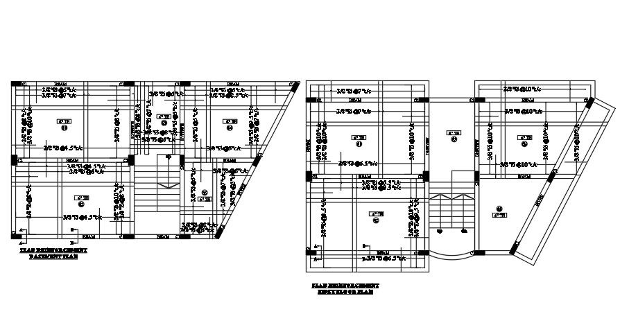 138’x105’ girls primary to middle school slab reinforcement basement plan