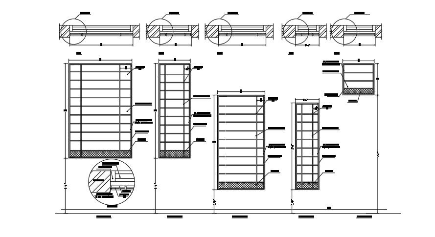 138’x105’ girls primary to middle school window detail drawing