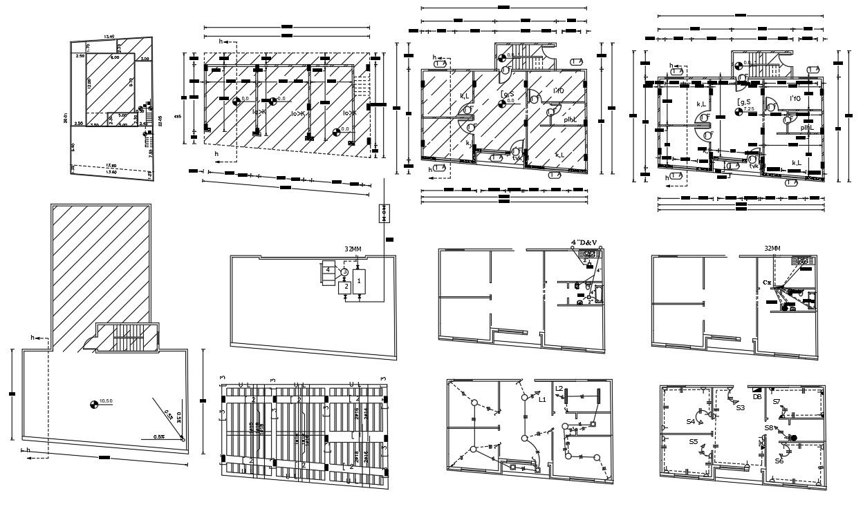 13 By 40 Feet House Plans Drawing AutoCAD File