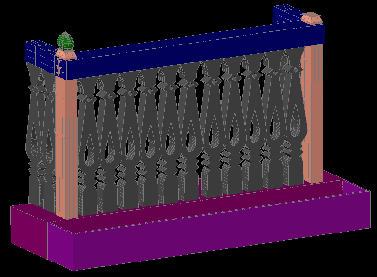 3D RCC Railing DWG Design with 2D Structural Layout for Architects