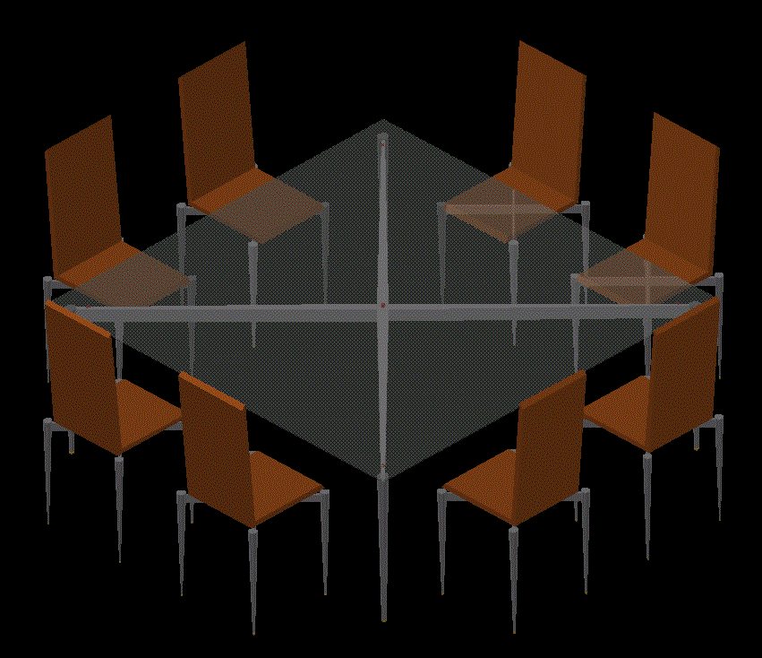 3D Dining Table CAD Drawing File in DWG Format for Interior Design