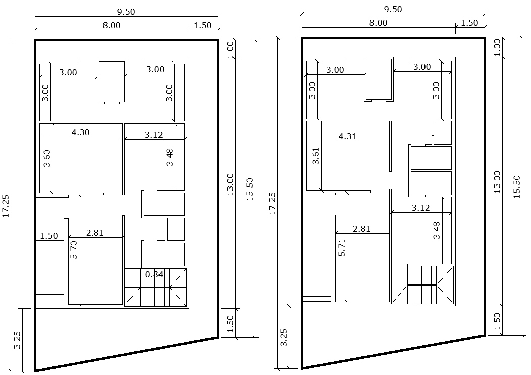 13m x 8m House Plan Layout Design AutoCAD DWG File