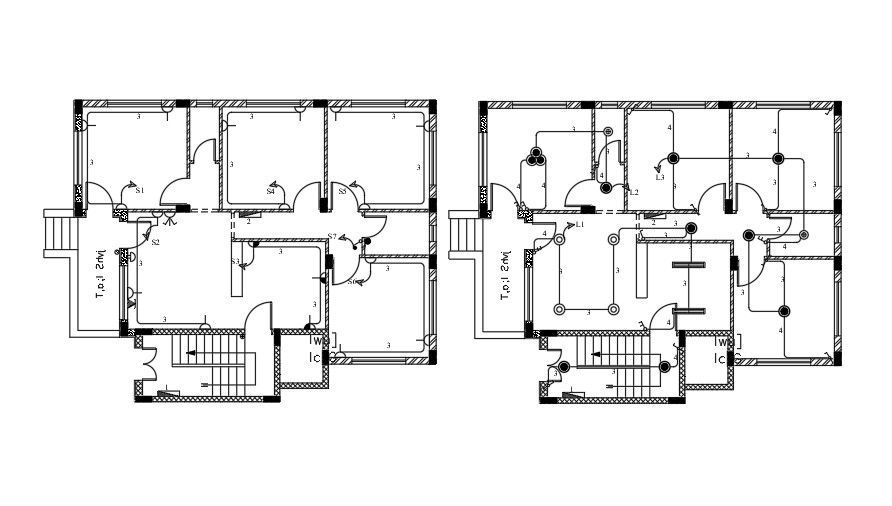 13x10 Meter Electric Layout Of House AutoCAD File