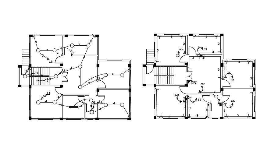 13x10 Meter Electric Plan Of House AutoCAD File