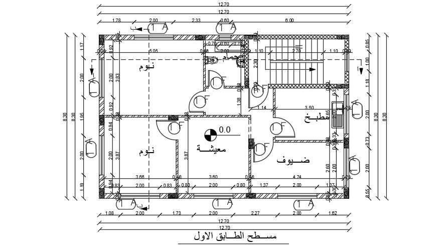 13x10 Meter First Floor Plan AutoCAD File
