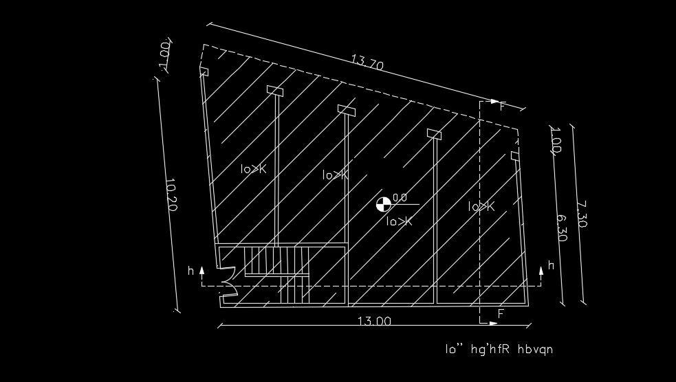 13x10m residential house plan of the structural layout