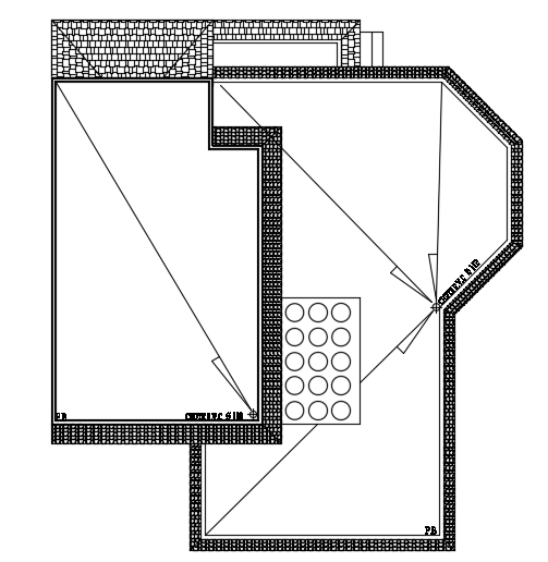 13x11m architecture house plan first floor PVC line layout CAD drawing