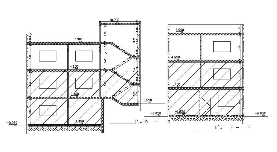 13x11m house building section view