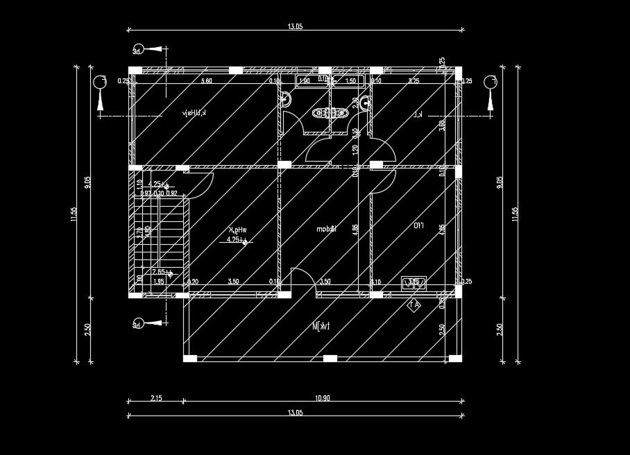 13x12m first floor architecture house plan drawing