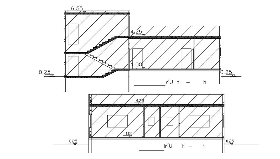 13x13m house building section view is given in this file