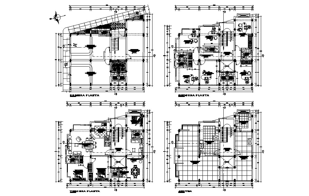 13x13m house plan is given in this Autocad drawing file. Download now.