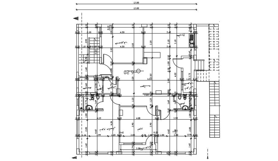 13x14 Meter Apartment Plan AutoCAD File