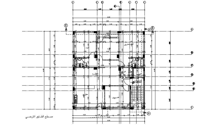 13x14 Meter Ground Floor Apartment Plan AutoCAD File