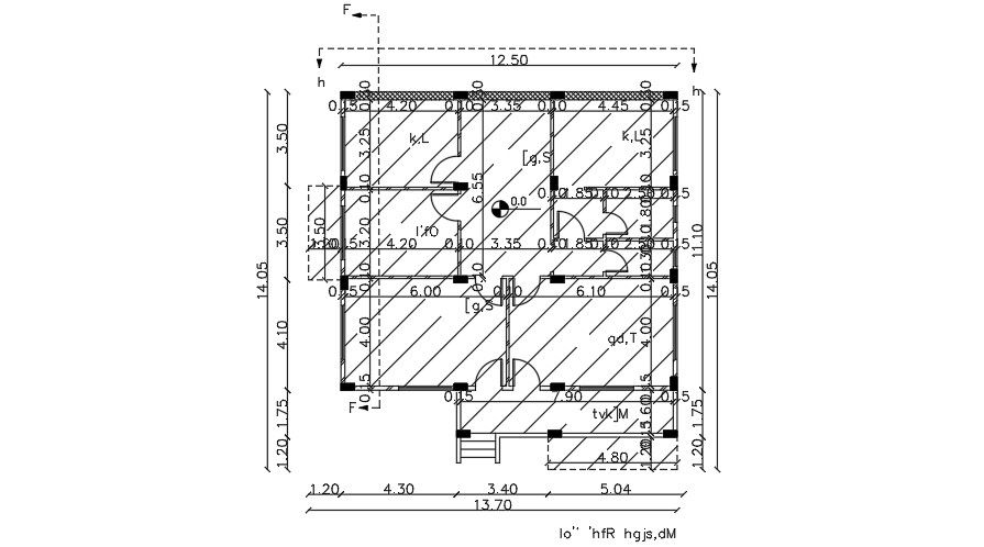 13x14 Meter Ground Floor Layout DWG File