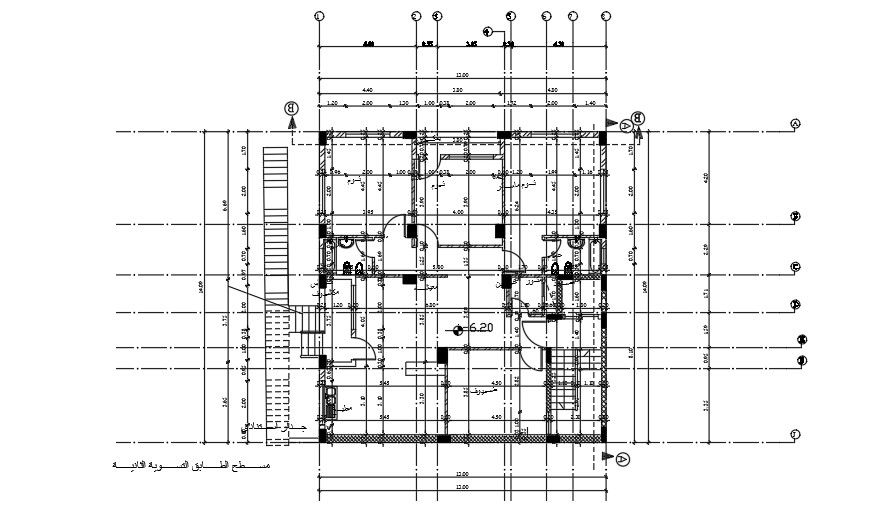 13x14 Meter Third Floor Apartment Plan AutoCAD File