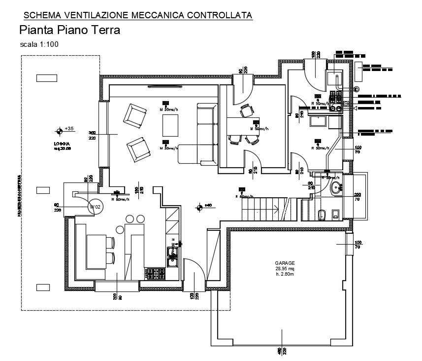 13x14m duplex ground floor home design is given in this AutoCAD drawing model. Download now.
