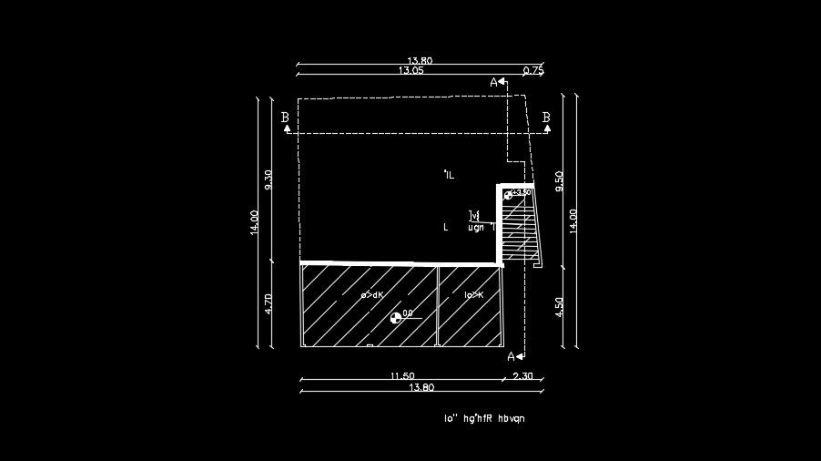 13x14m site layout is given in this AutoCAD drawing model