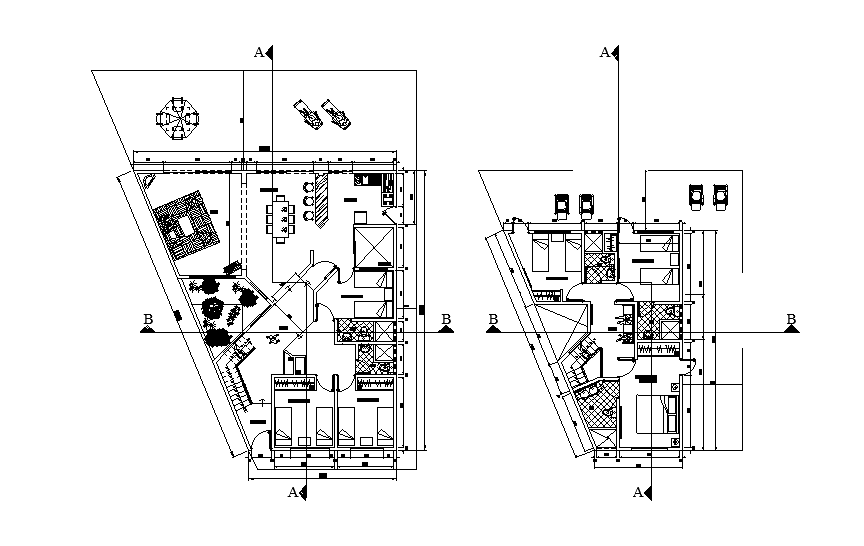 13x14m villa plan is given in this Autocad drawing file. Download now.