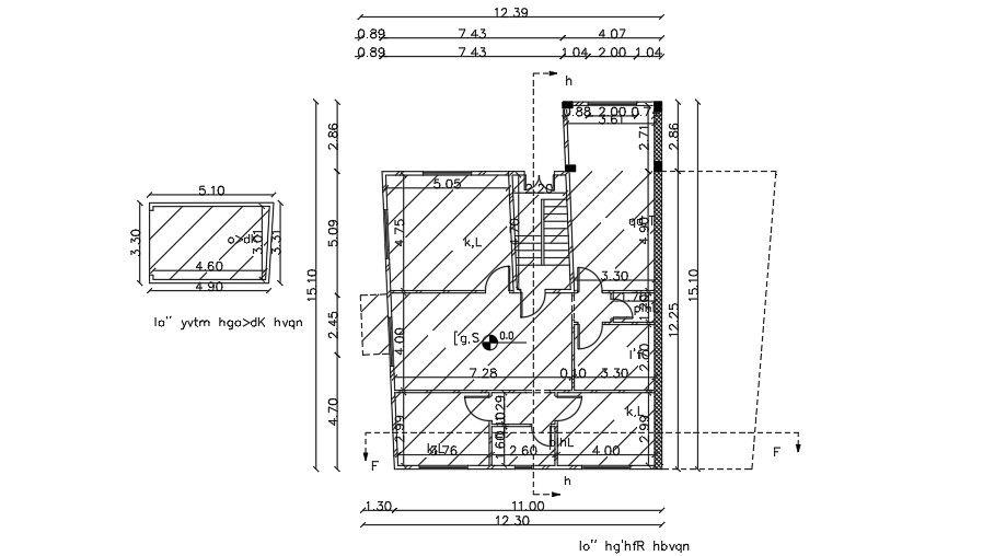 13x15 Meter House Floor Plan AutoCAD Layout