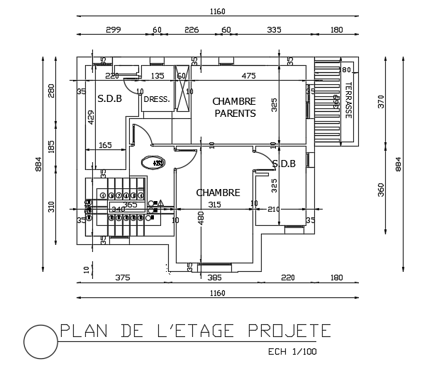 13x15m architecture first floor house plan CAD model