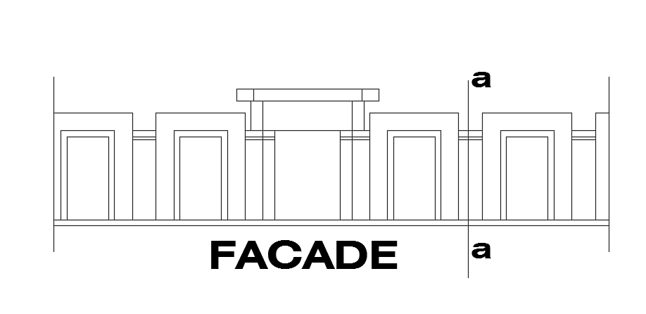13x15m house building front gate elevation view