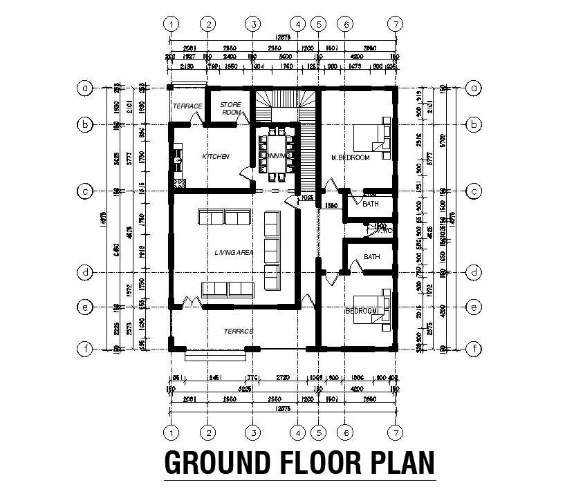 13x15m house plan is given in this Autocad drawing file. Download now.