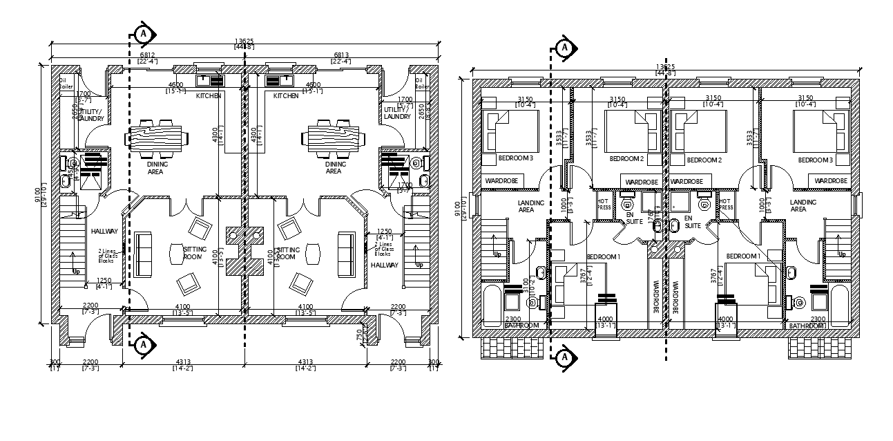 13x16m amazing house plan details are given in this Autocad file. Download the 2D Autocad DWG drawing file.