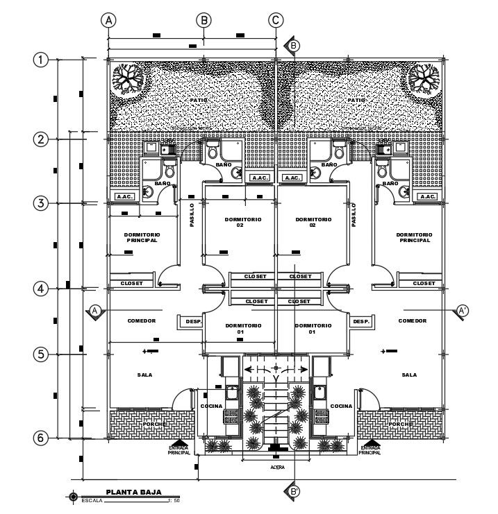 13x16m ground floor house plan is given in this Autocad drawing file.Download now.