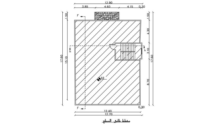 13x17 Meter 4 BHK House terrace plan Design AutoCAD Drawings