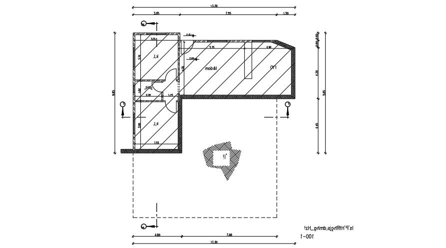 13x17 Meter Apartment Ground Floor Plan CAD DWG File