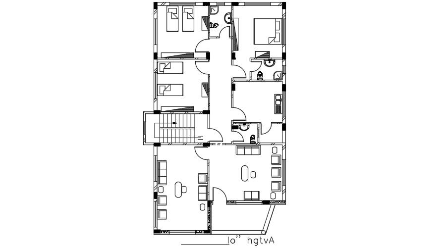 13x18 Meter House Furniture Layout Plan AutoCAD File