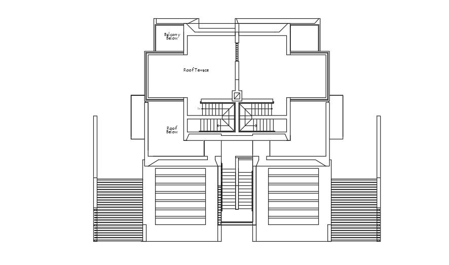 13x18m architecture house plan roof layout CAD drawing