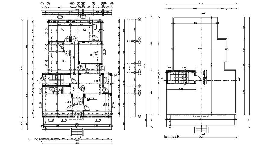 13x19 Meter House Floor Plan CAD DWG File