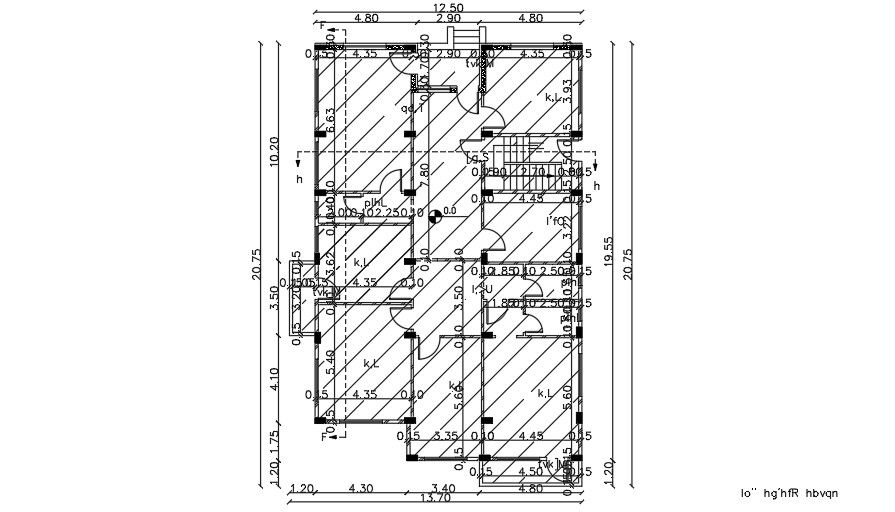 13x21 Meter Apartment Ground Floor Plan CAD DWG File