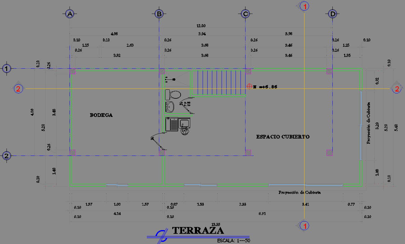 13x6m architecture second floor home design is given in this CAD file
