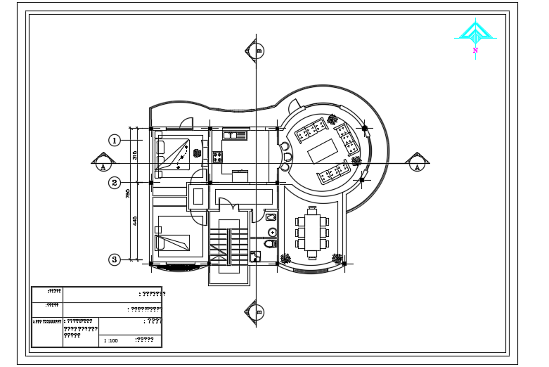 13x7m first floor villa plan cad model is given in this file