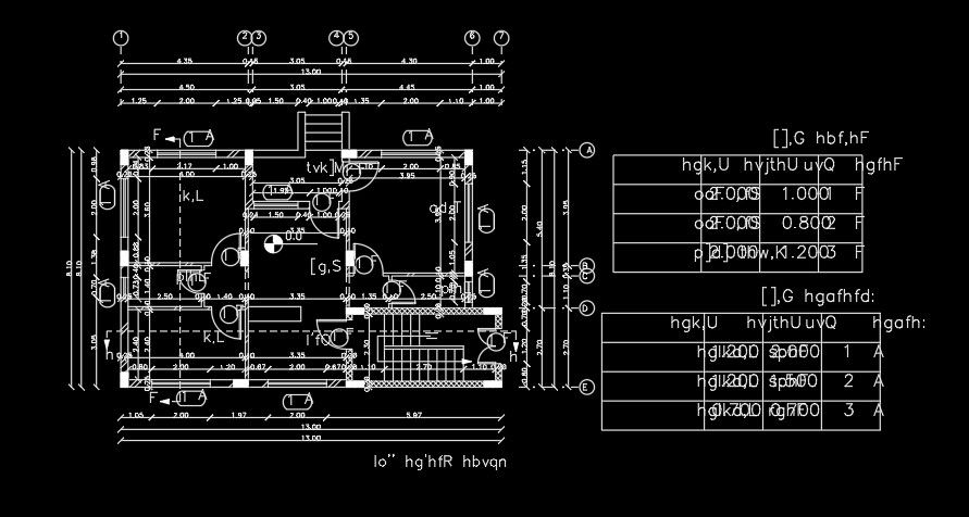 13x8m architecture house plan AutoCAD drawing is given in this file