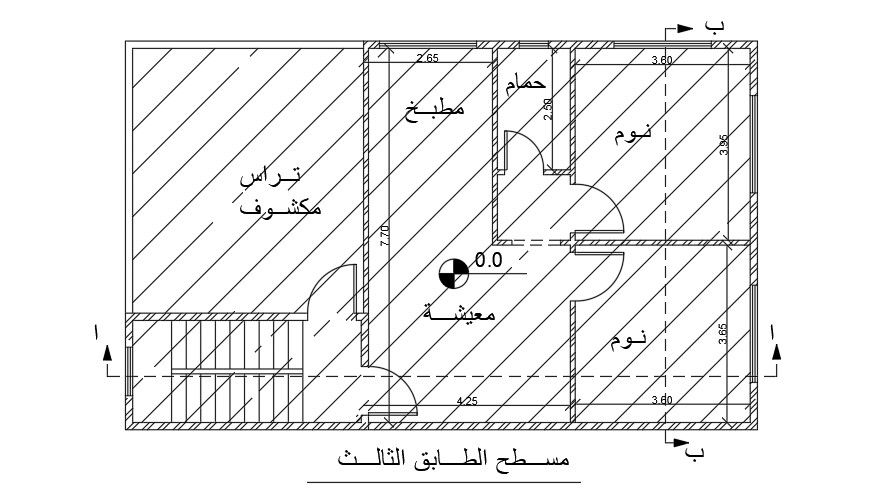 13x8m third floor house plan download now