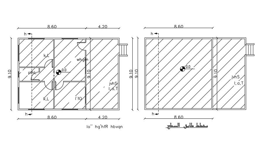 13x9 Meter 2 BHK House Plan AutoCAD File