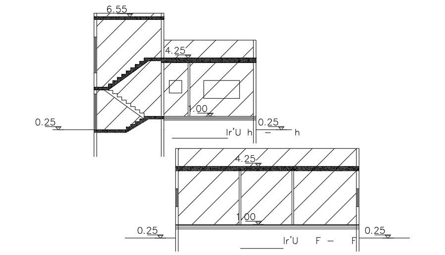 13x9m house building section view