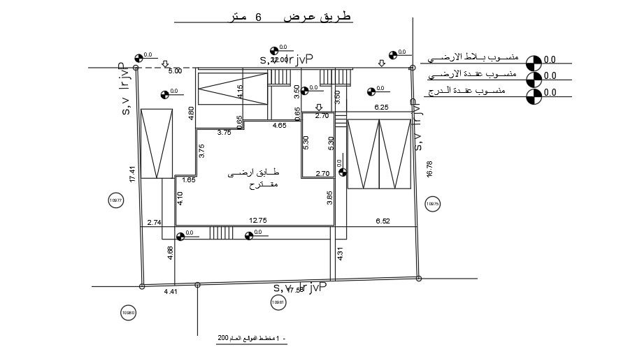 13x9m house plan of the site layout drawing