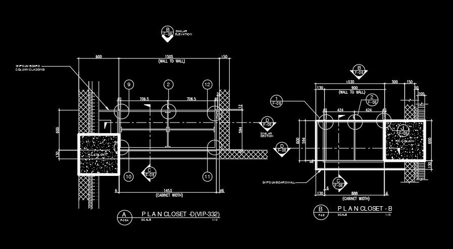 1400x600mm cabinet construction drawing AutoCAD file