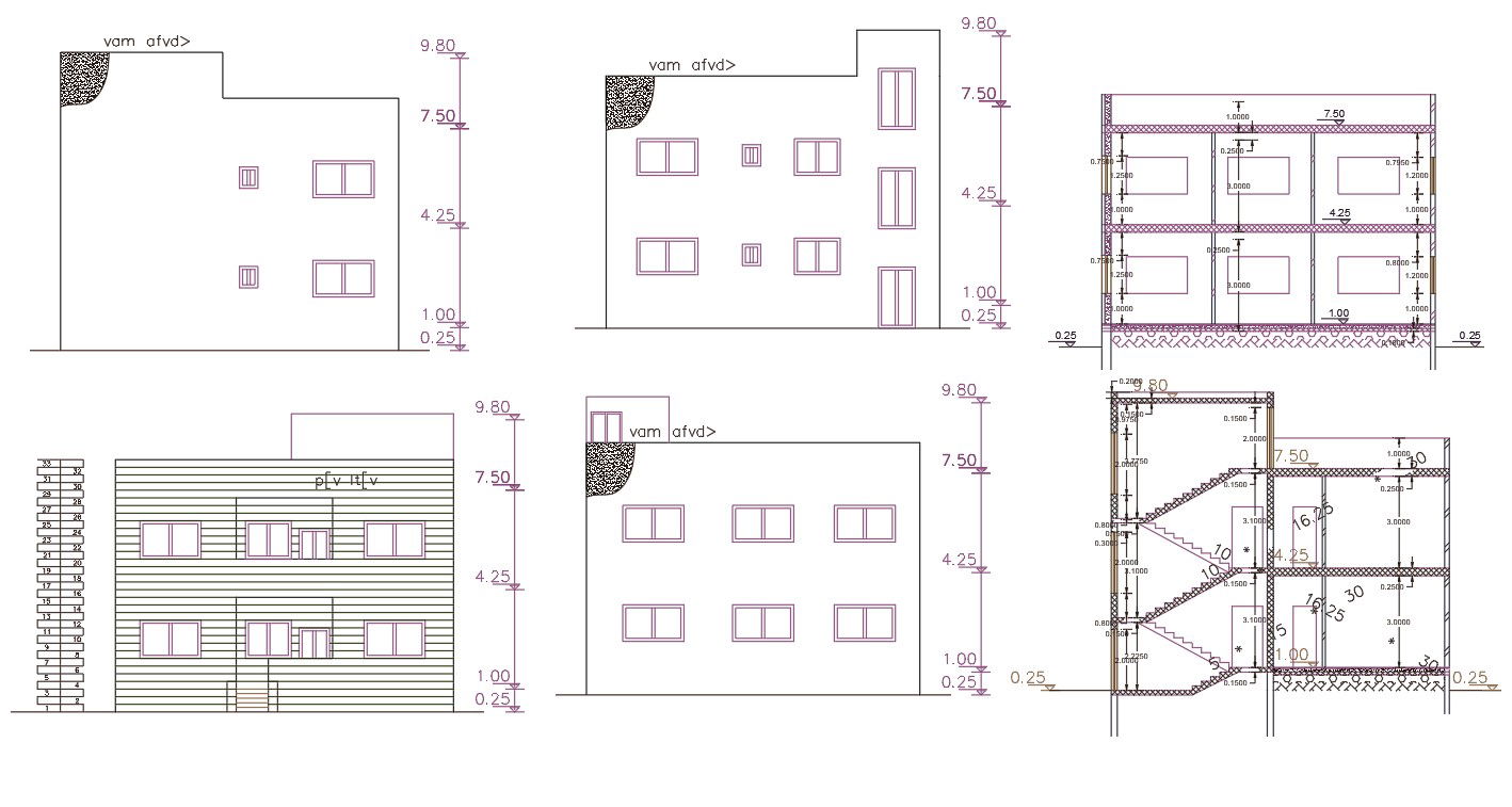 140 Square Yards House Building Design AutoCAD File